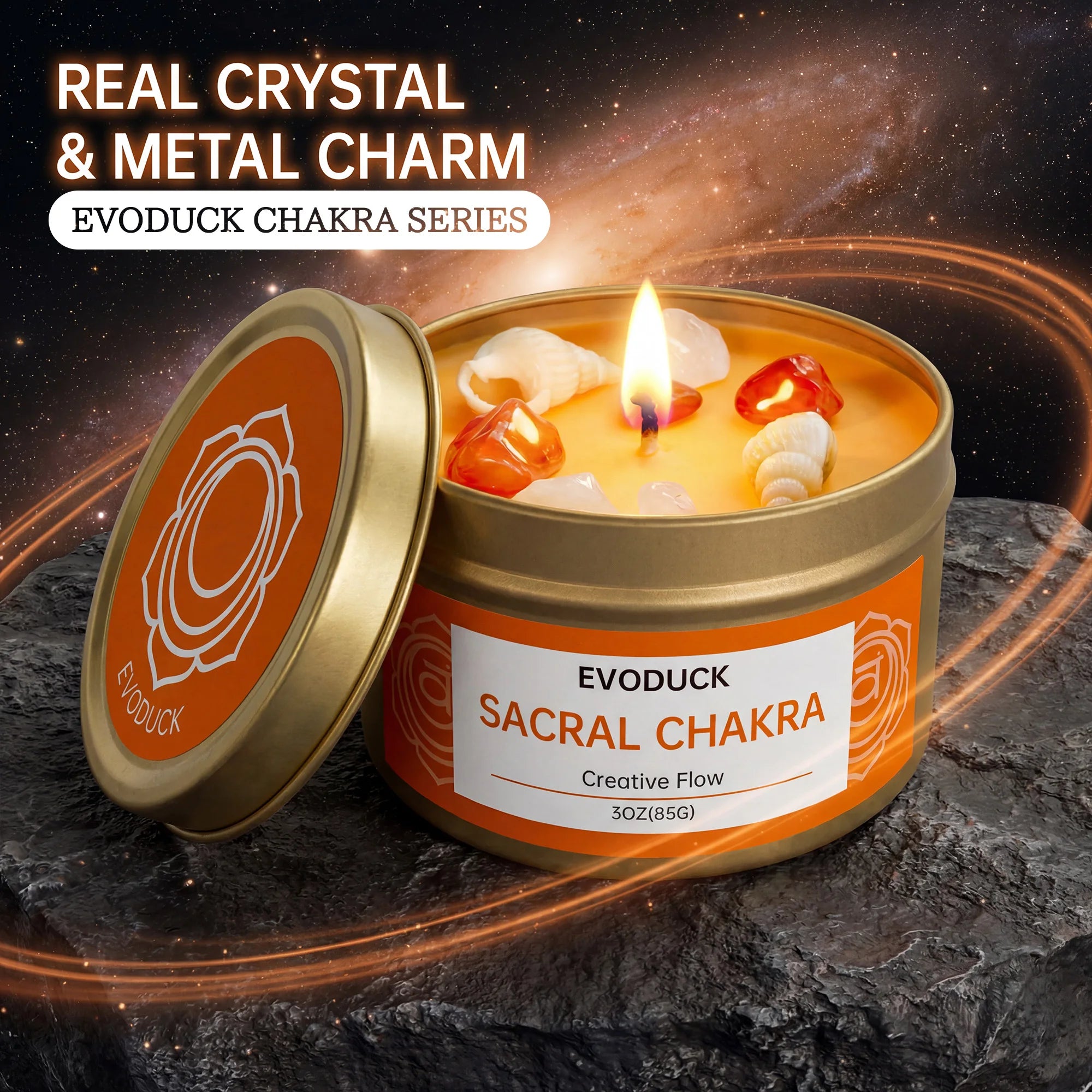 Sacral Chakra Candle – 3oz, Sweet Orange, Gift & Party Candle