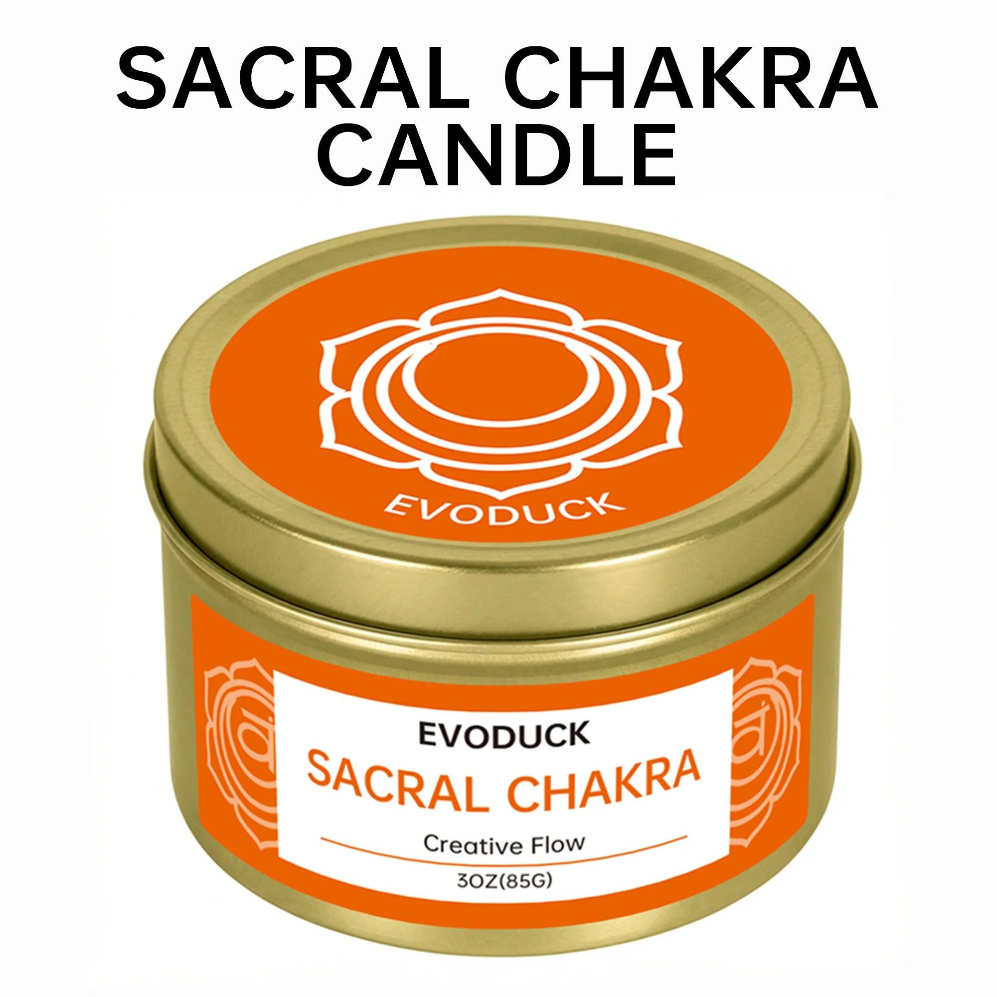Sacral Chakra Candle – 3oz, Sweet Orange, Gift & Party Candle