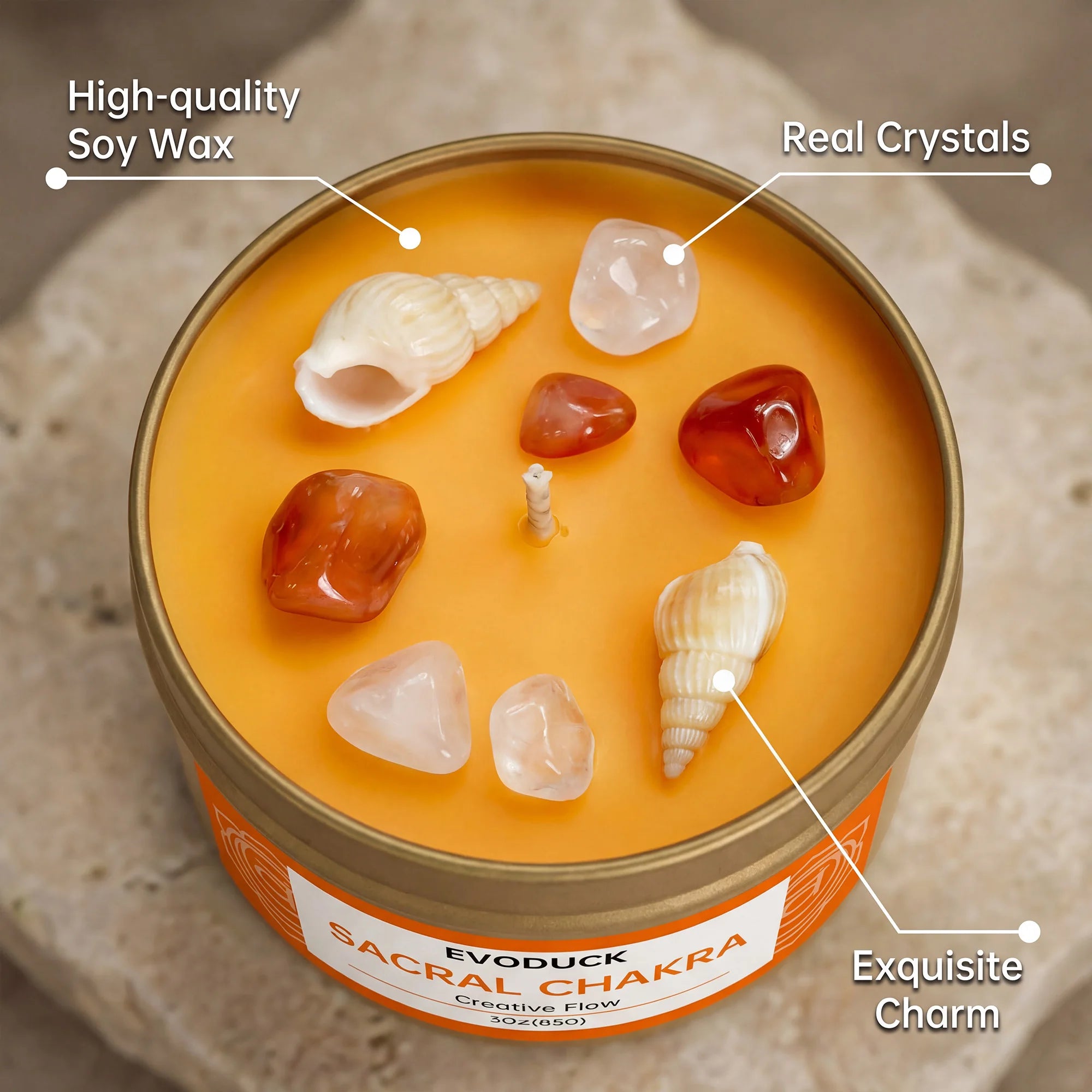 Sacral Chakra Candle – 3oz, Sweet Orange, Gift & Party Candle