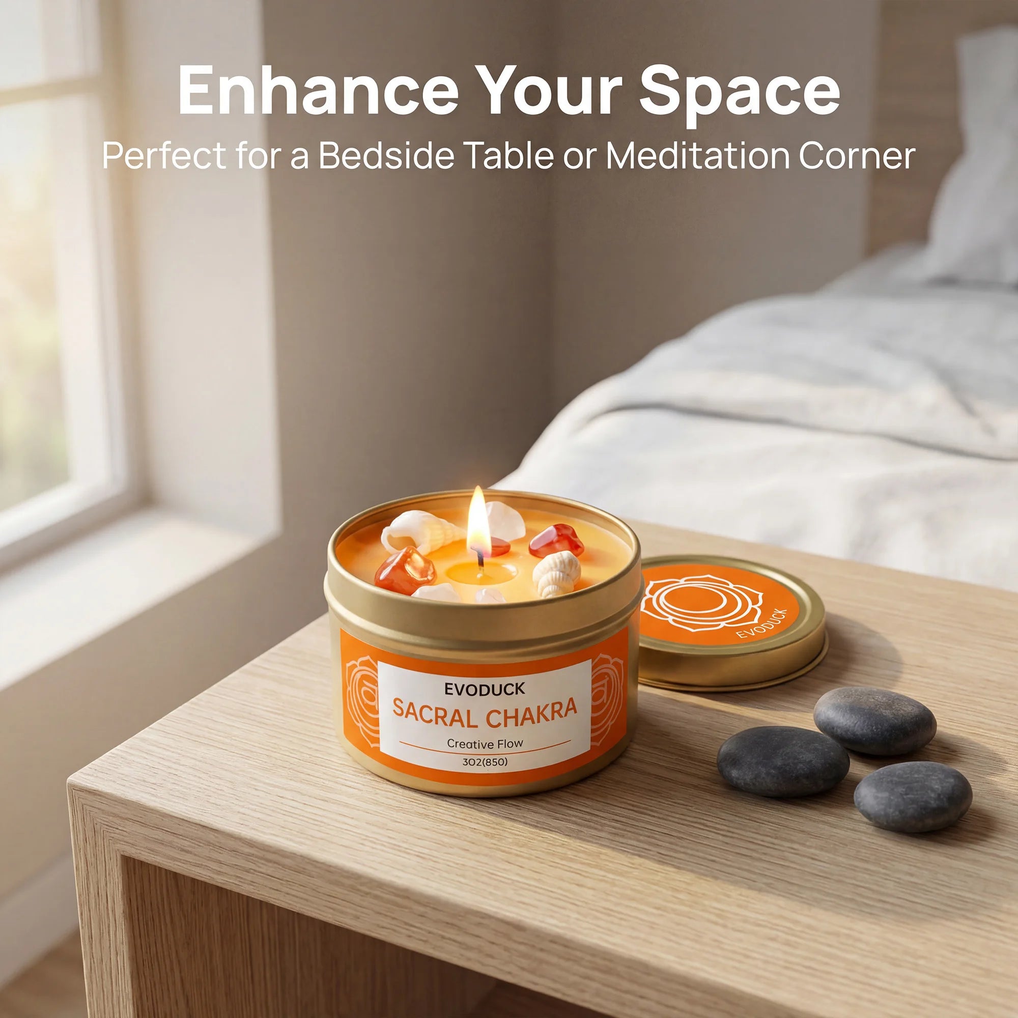 Sacral Chakra Candle – 3oz, Sweet Orange, Gift & Party Candle