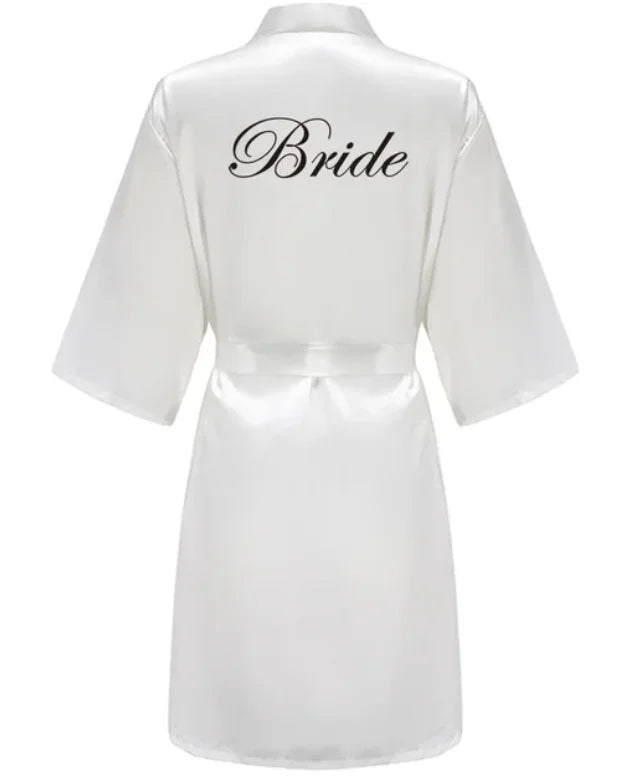 Satin Bridesmaid Robe – Kimono Style for Wedding & Team Bride