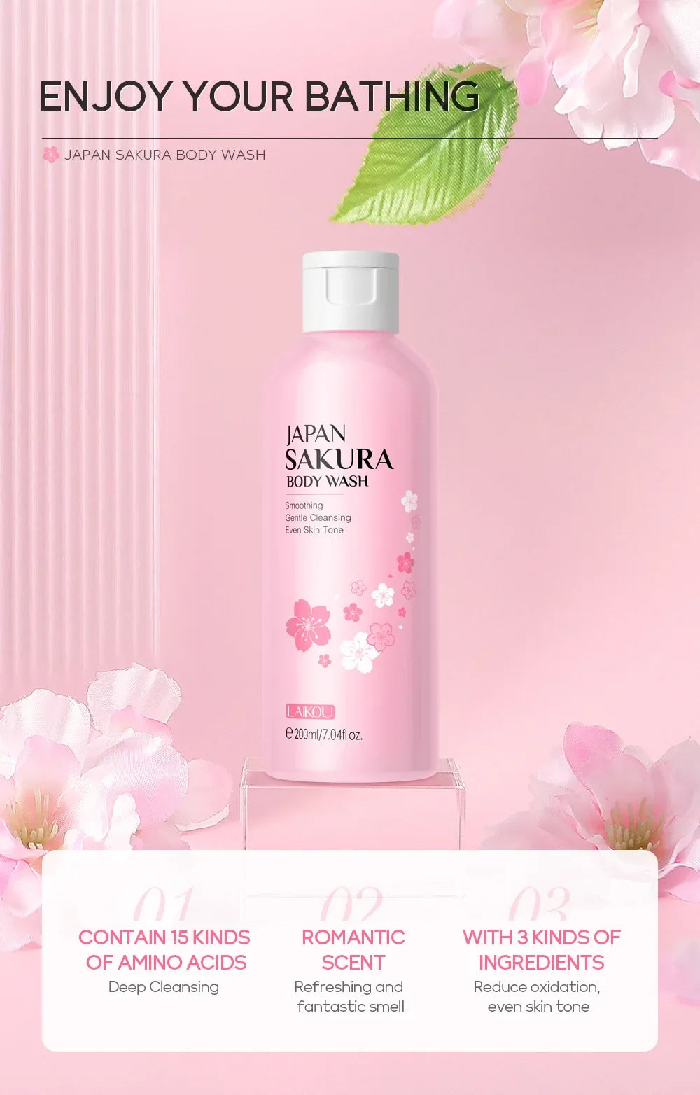 Sakura Shower Gel | Moisturizing Body Wash | 2 CUZZNS