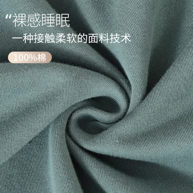 Men’s Cotton Pajamas Set | Long-Sleeve Loungewear for Spring & Autumn