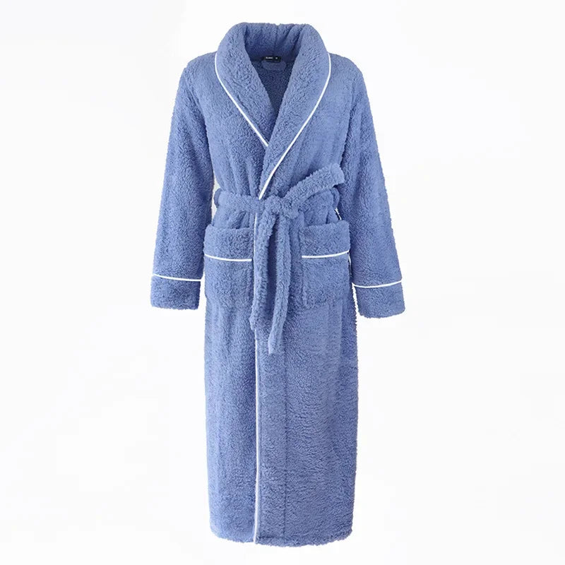 Luxury Cotton Bathrobe – Men & Women, Autumn/Winter Couple Robe