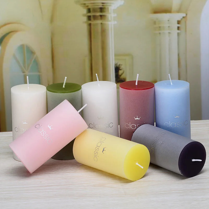 5cm Pillar Candles – Colorful, Scented & Smokeless