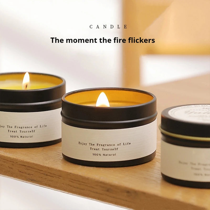 Black Tin Candle – Citronella, Wooden Wick, Home Fragrance