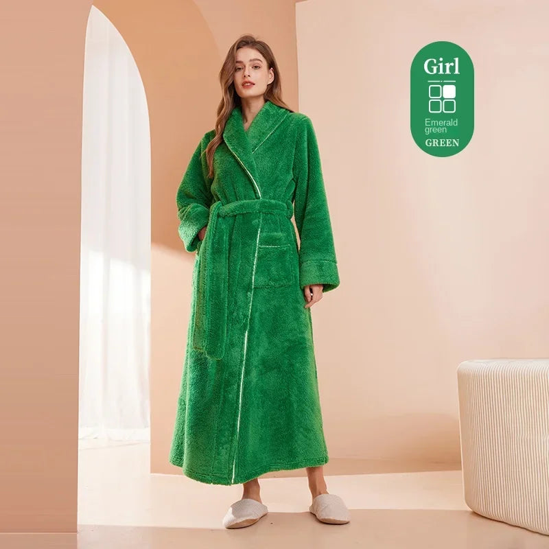 Luxury Cotton Bathrobe – Men & Women, Autumn/Winter Couple Robe