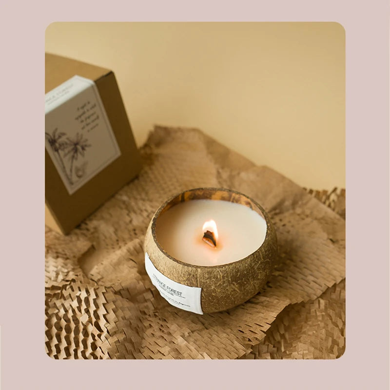 Coconut Shell Candle – Plant Wax & Aromatherapy Fragrance