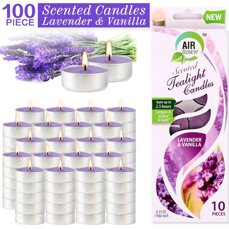 Lavender & Vanilla Tea Lights – Clean Burn Aromatherapy