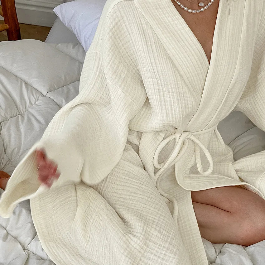 Cotton Bathrobe – Luxury Autumn/Winter Couple Robe for Men & Women