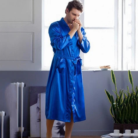 Men’s Satin Bathrobe | Plus Size Satin Robe | 2 CUZZNS