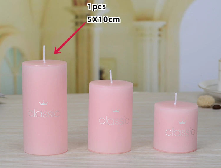 5cm Pillar Candles – Colorful, Scented & Smokeless