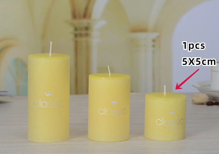 5cm Pillar Candles – Colorful, Scented & Smokeless