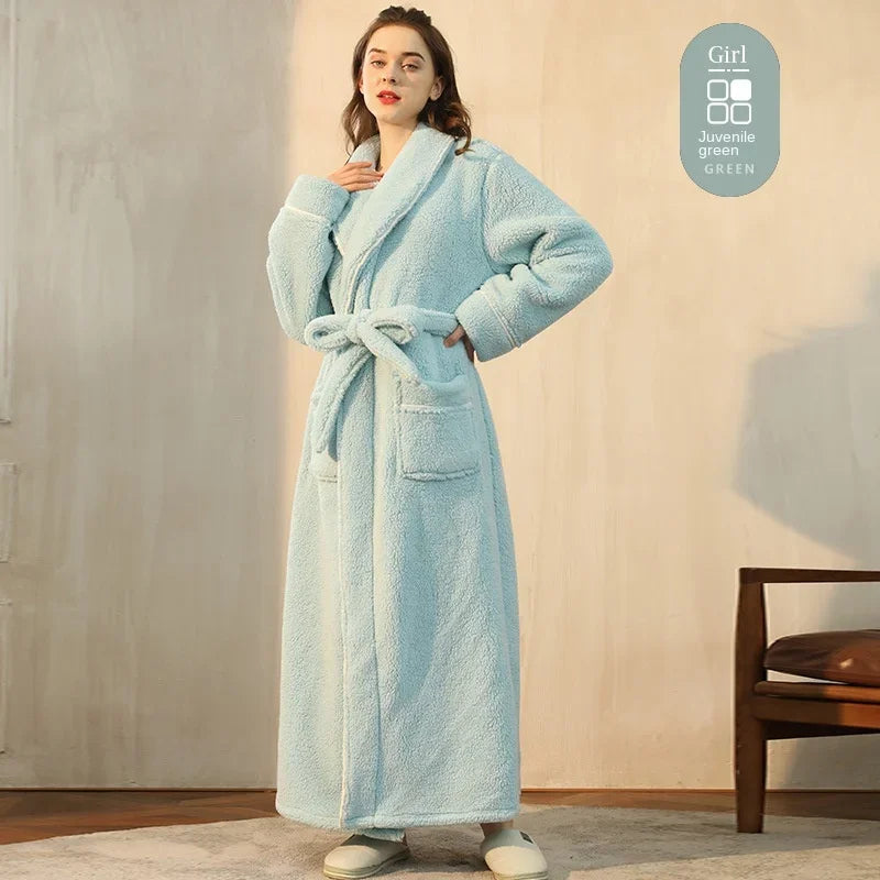 Luxury Cotton Bathrobe – Men & Women, Autumn/Winter Couple Robe