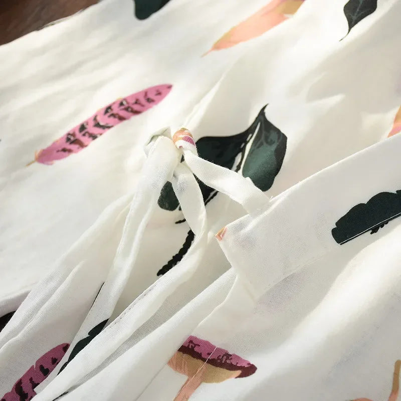 Japanese-Style Cotton Kimono – Summer Nightwear for Women