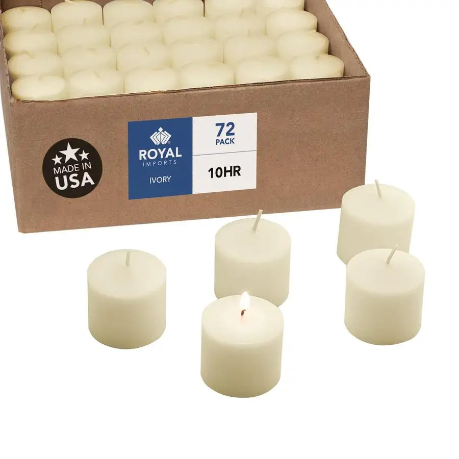 Ivory Votive Candles – Unscented, Long-Lasting for Events