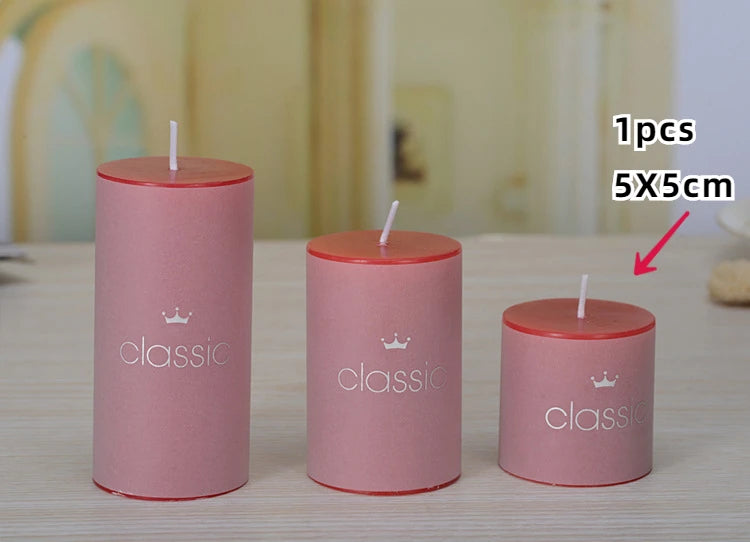 5cm Pillar Candles – Colorful, Scented & Smokeless
