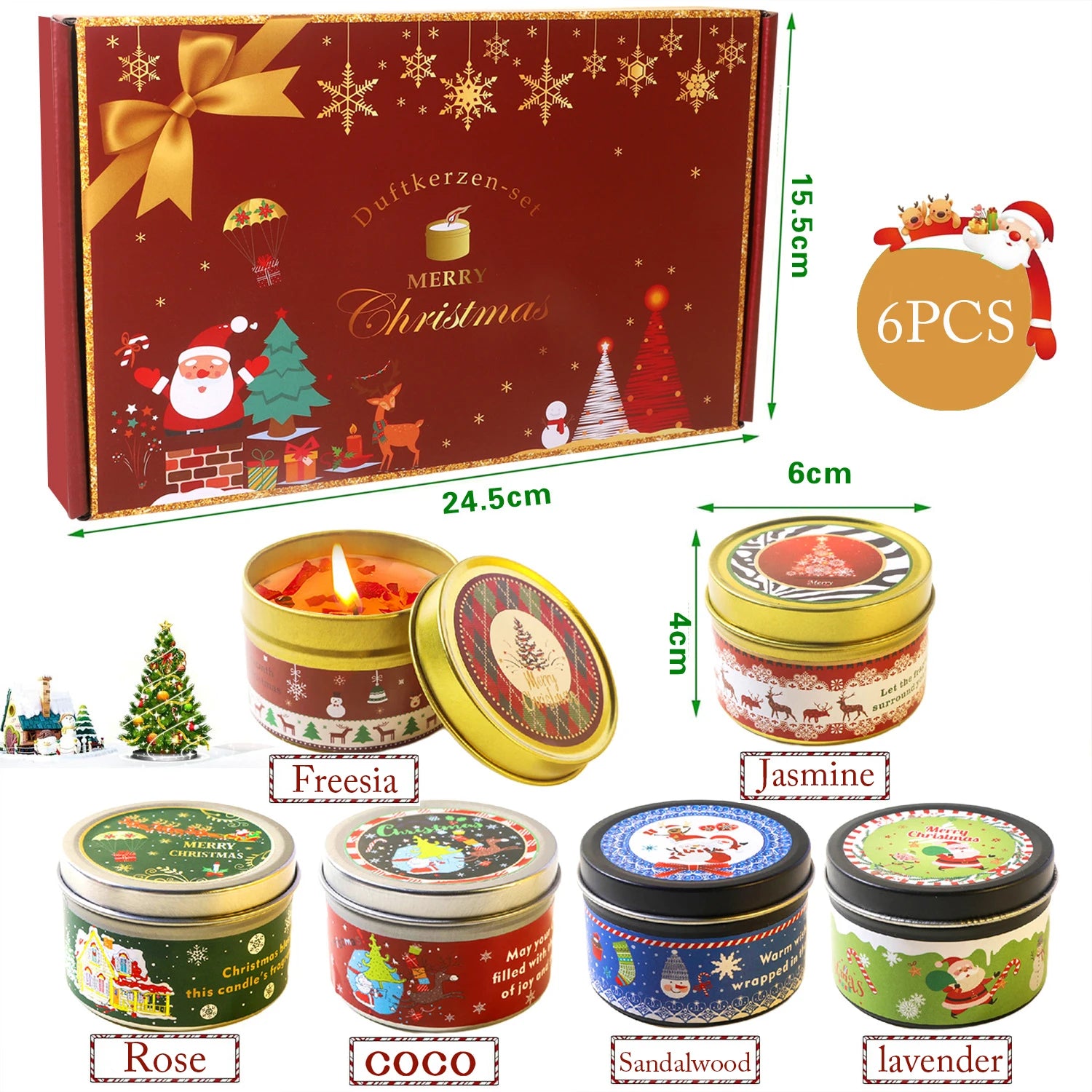 Christmas DIY Candle Set – Soy Wax & Floral Aromatherapy