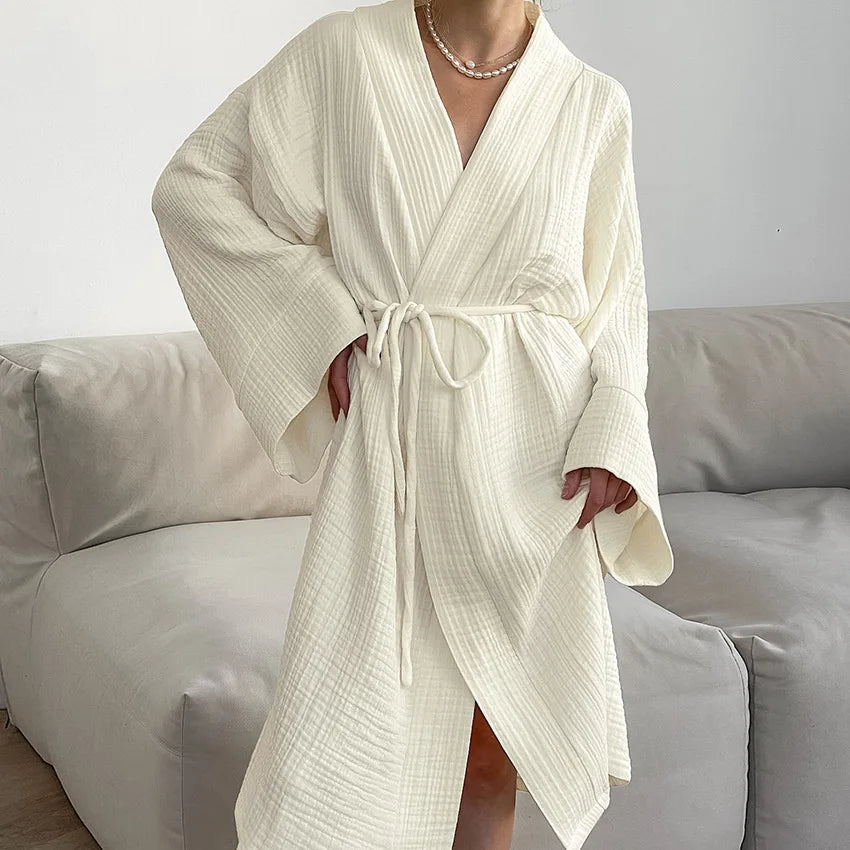 Cotton Bathrobe – Luxury Autumn/Winter Couple Robe for Men & Women