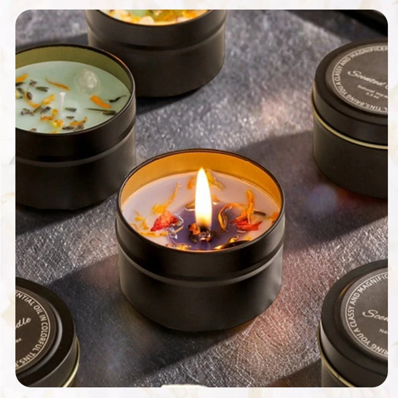 Soy Wax Crystal Candle – Floral Scent, Iron Can