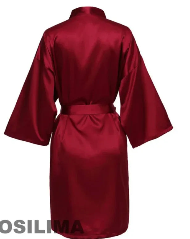 Satin Bridesmaid Robe – Kimono Style for Wedding & Team Bride