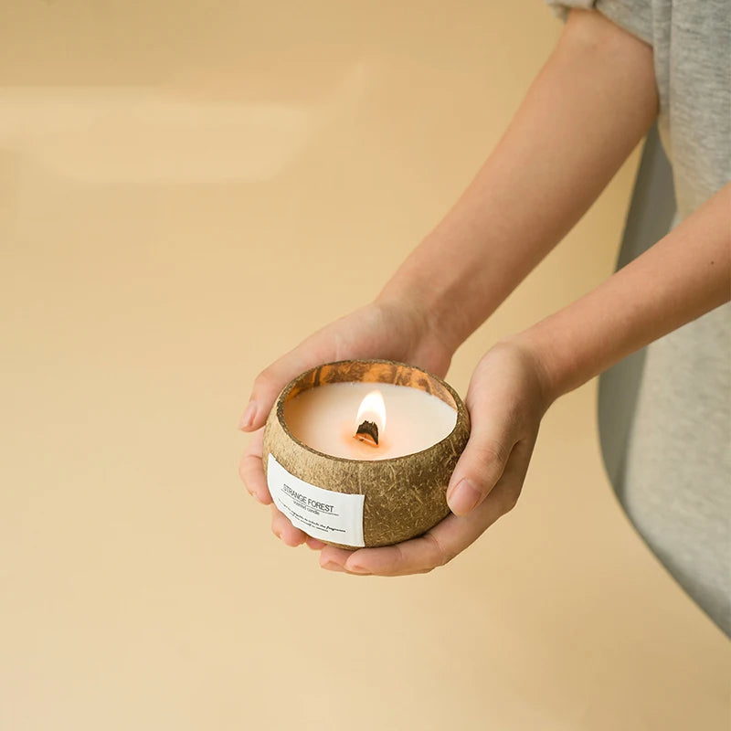 Coconut Shell Candle – Plant Wax & Aromatherapy Fragrance