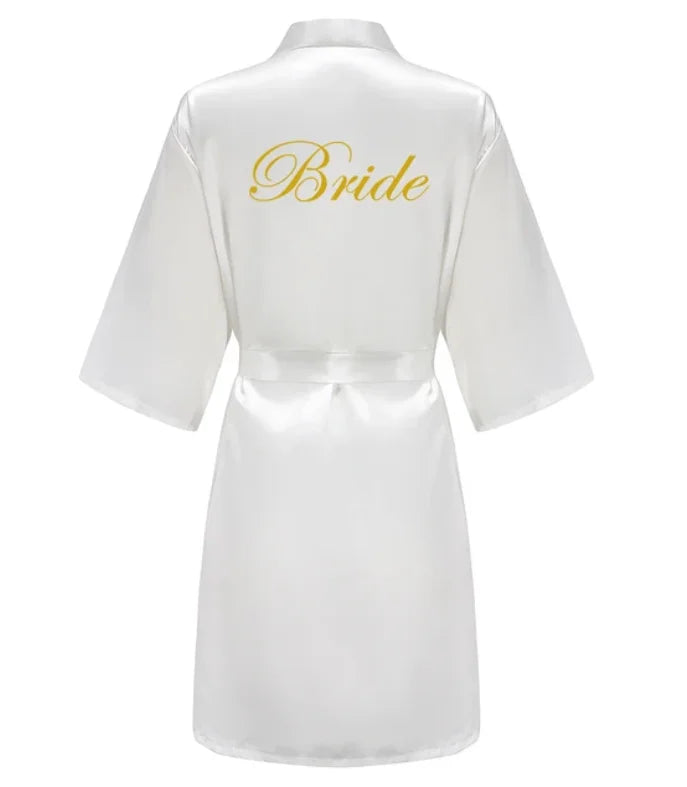 Satin Bridesmaid Robe – Kimono Style for Wedding & Team Bride