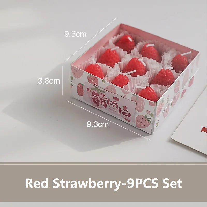 Strawberry Candle Set – Handmade Scented Mini Candles