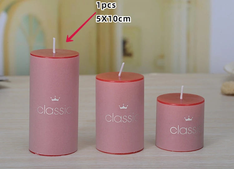 5cm Pillar Candles – Colorful, Scented & Smokeless