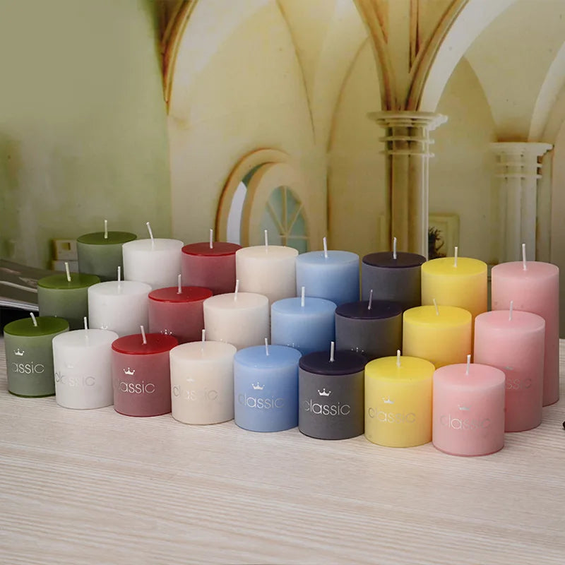 5cm Pillar Candles – Colorful, Scented & Smokeless