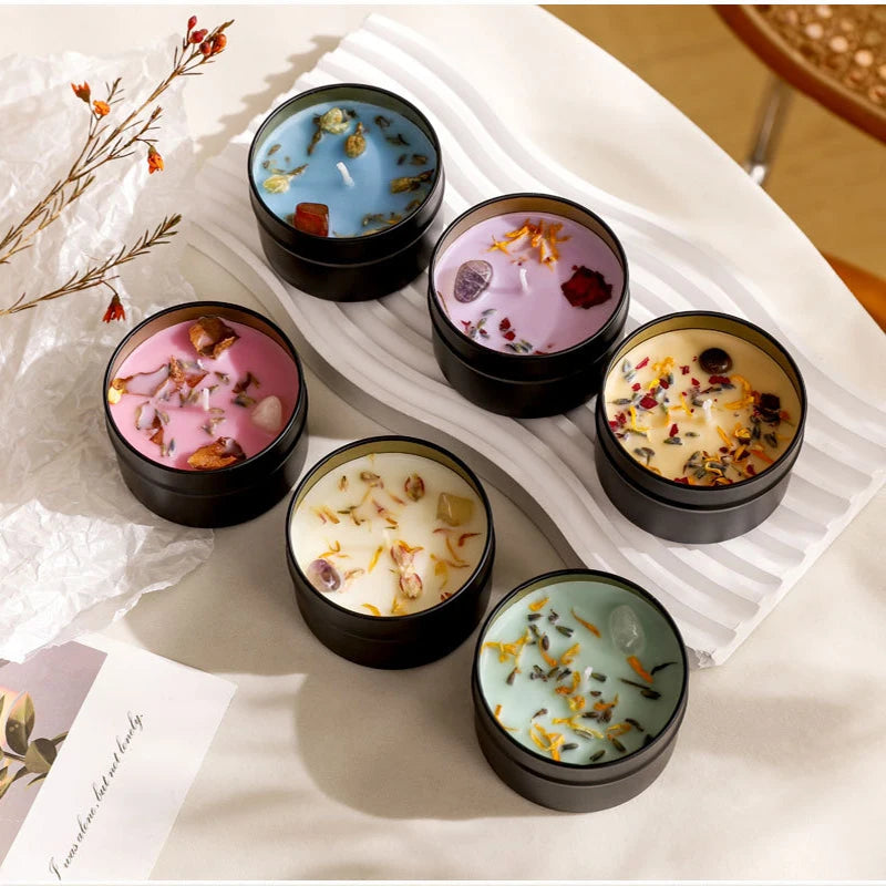 Soy Wax Crystal Candle – Floral Scent, Iron Can