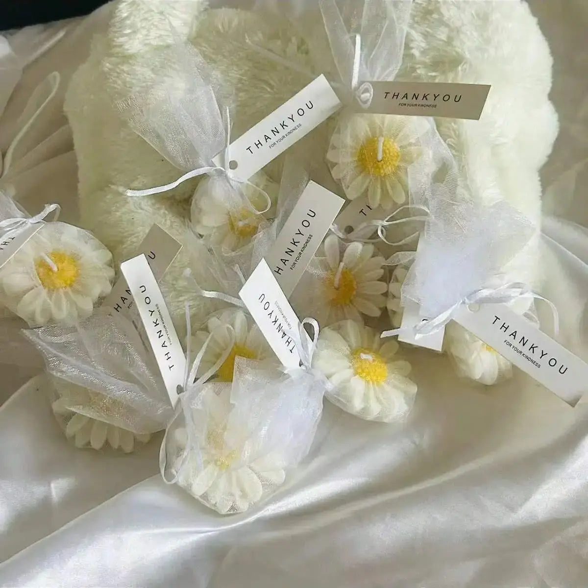 Daisy Candle Set – Scented Soy Wax for Home & Wedding Decor