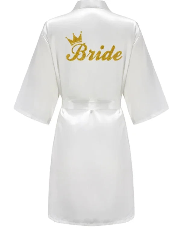 Satin Bridesmaid Robe – Kimono Style for Wedding & Team Bride