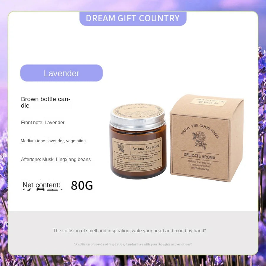 Smokeless Brown Glass Aromatherapy Scented Candle for Home Décor