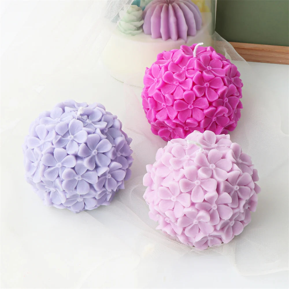 3D Flower Ball Silicone Mold – DIY Floral Candle