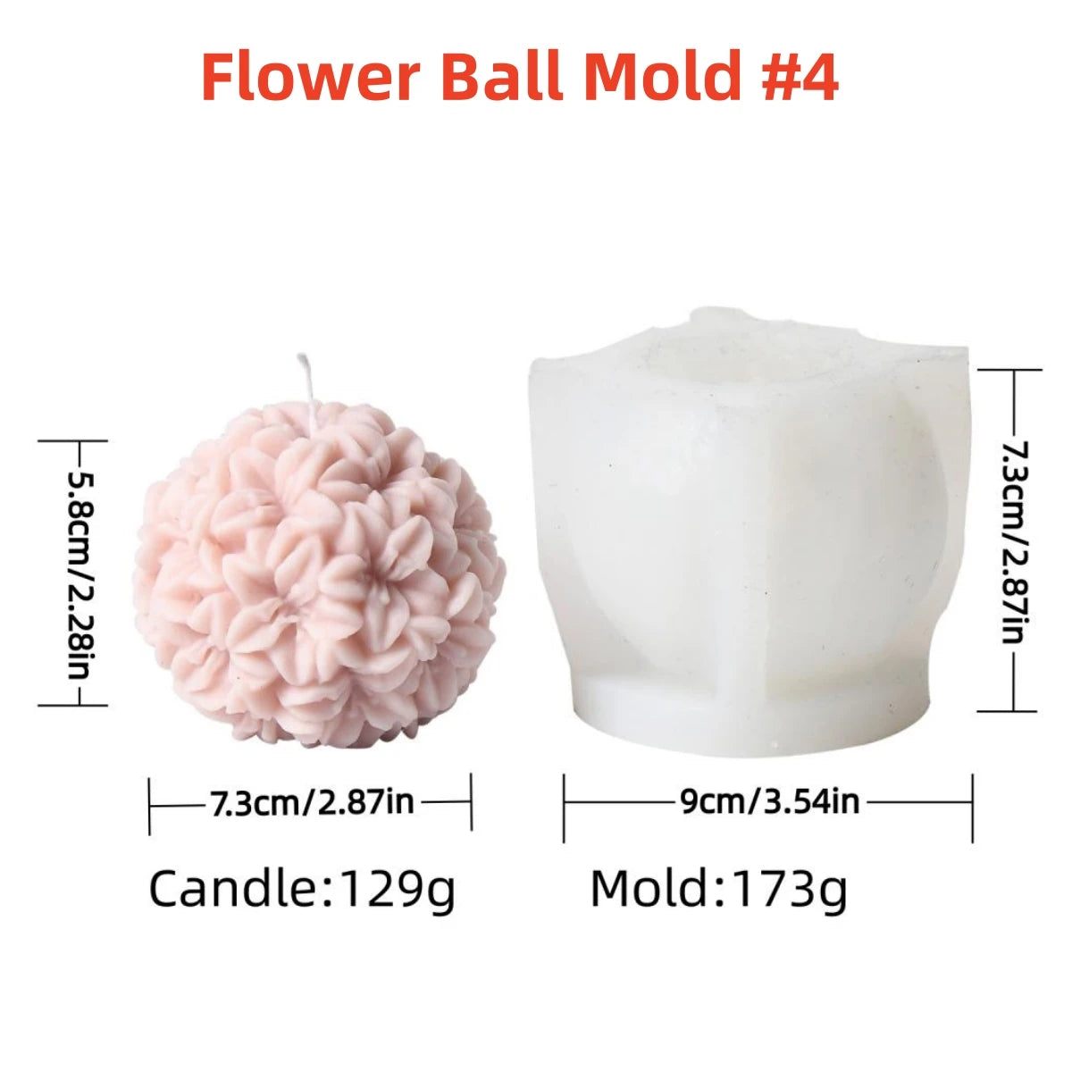 3D Flower Ball Silicone Mold – DIY Floral Candle