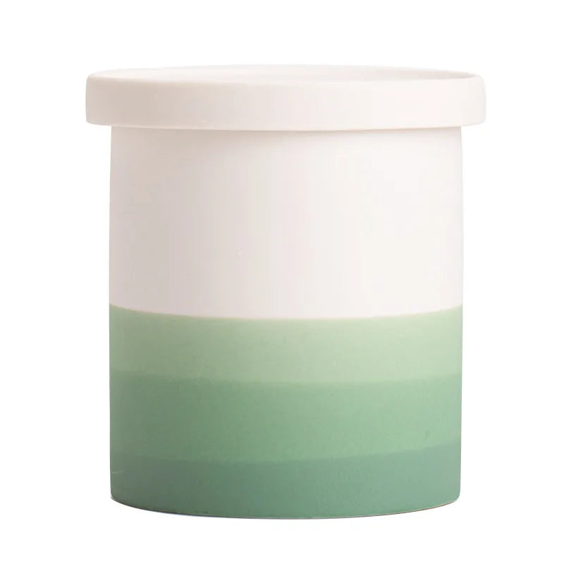 Green Ceramic Soy Candle – Round Home Decor, 7oz