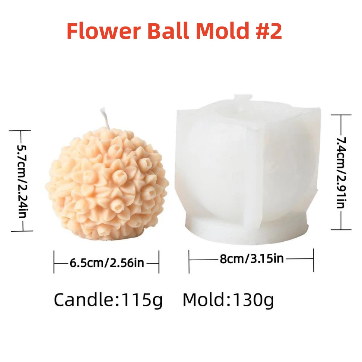 3D Flower Ball Silicone Mold – DIY Floral Candle