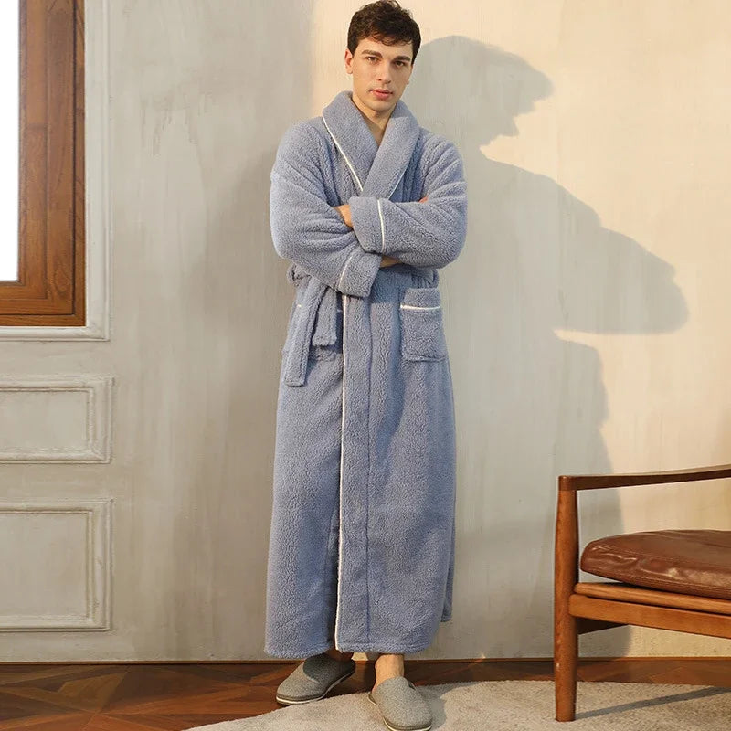 Luxury Cotton Bathrobe – Men & Women, Autumn/Winter Couple Robe