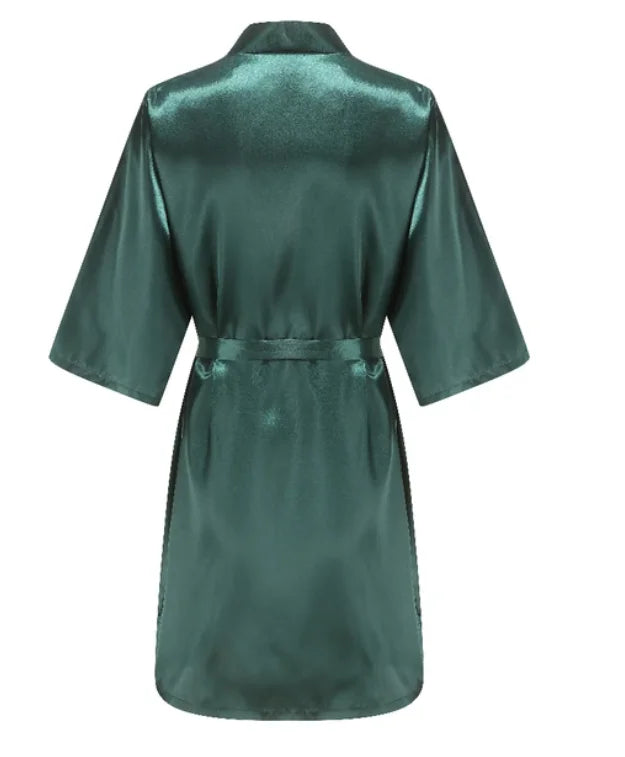 Satin Bridesmaid Robe – Kimono Style for Wedding & Team Bride