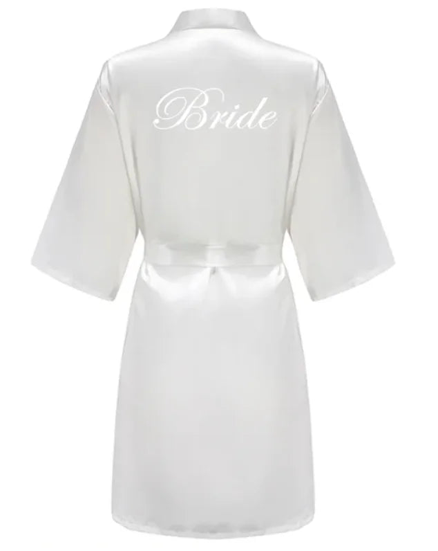 Satin Bridesmaid Robe – Kimono Style for Wedding & Team Bride