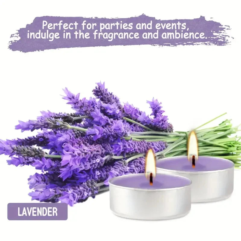 Lavender & Vanilla Tea Lights – Clean Burn Aromatherapy