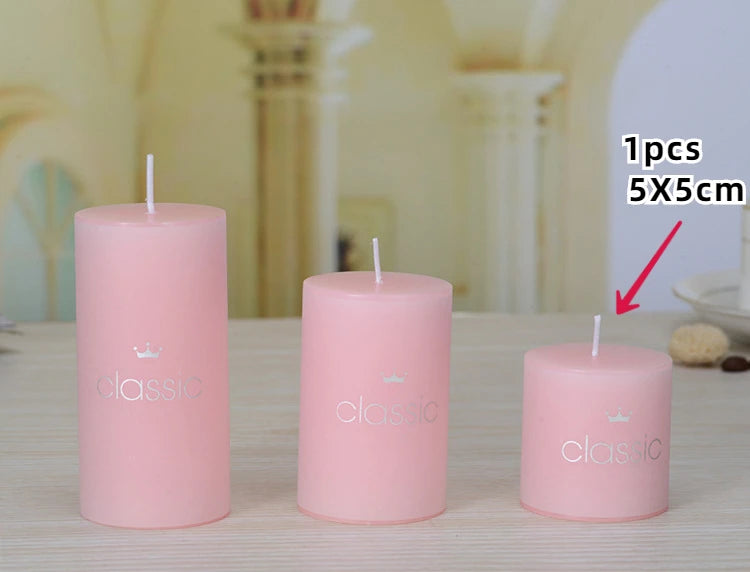 5cm Pillar Candles – Colorful, Scented & Smokeless