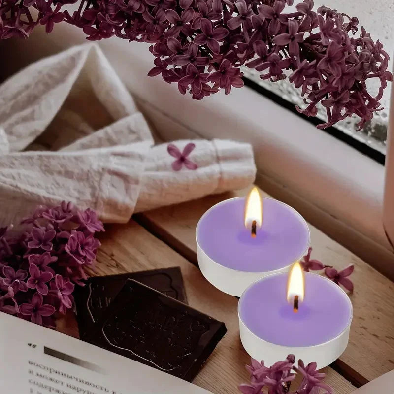 Lavender & Vanilla Tea Lights – Clean Burn Aromatherapy
