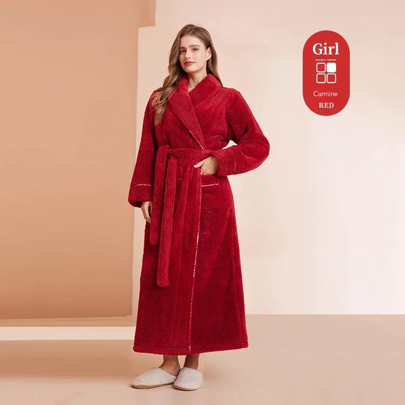Luxury Cotton Bathrobe – Men & Women, Autumn/Winter Couple Robe