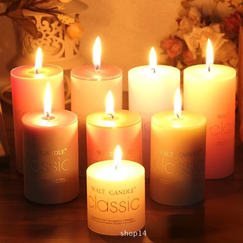 5cm Pillar Candles – Colorful, Scented & Smokeless