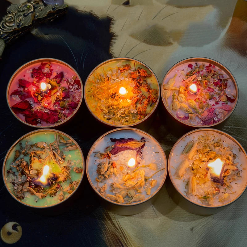 Soy Wax Crystal Candle – Floral Scent, Iron Can