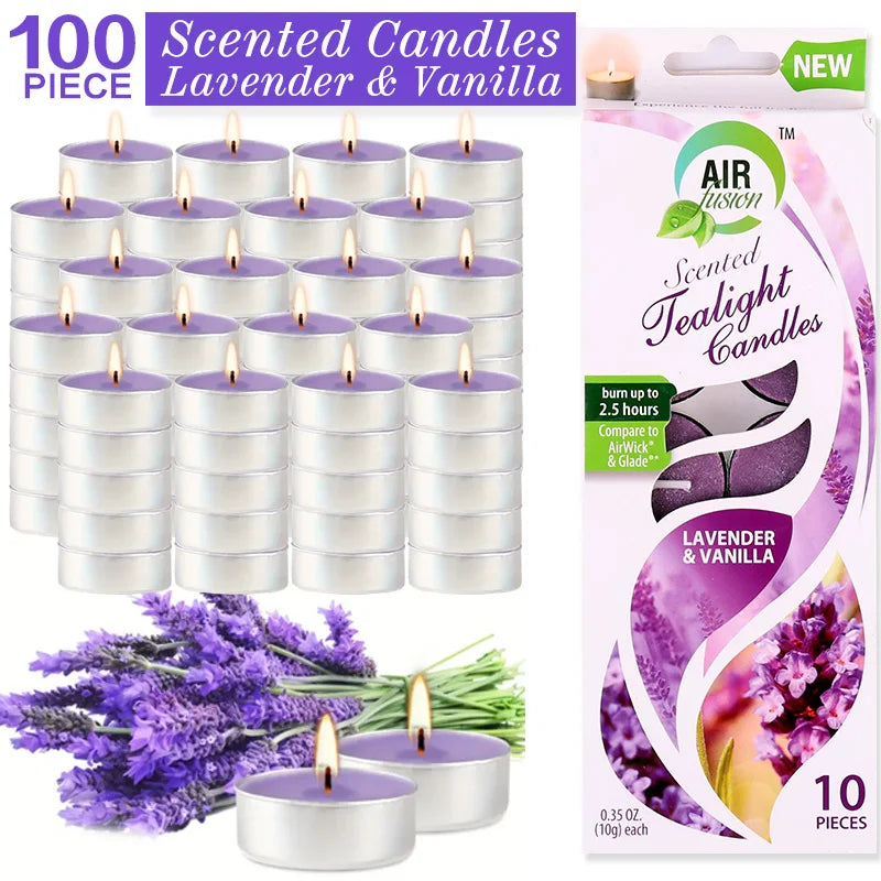 Lavender & Vanilla Tea Lights – Clean Burn Aromatherapy