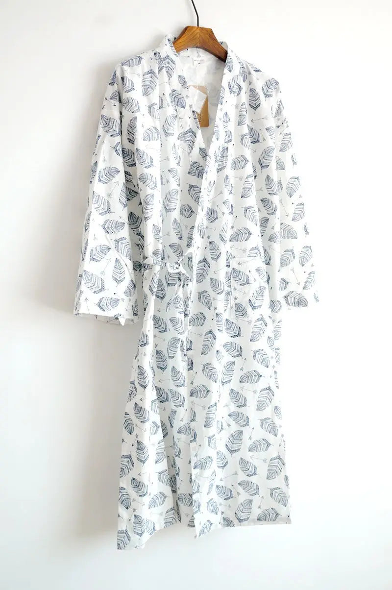 2026 Men’s Cotton Gauze Robe | Loose Thin Japanese Kimono Pajamas & Hooded Bathrobe