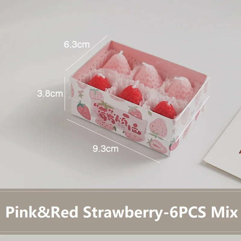 Strawberry Candle Set – Handmade Scented Mini Candles